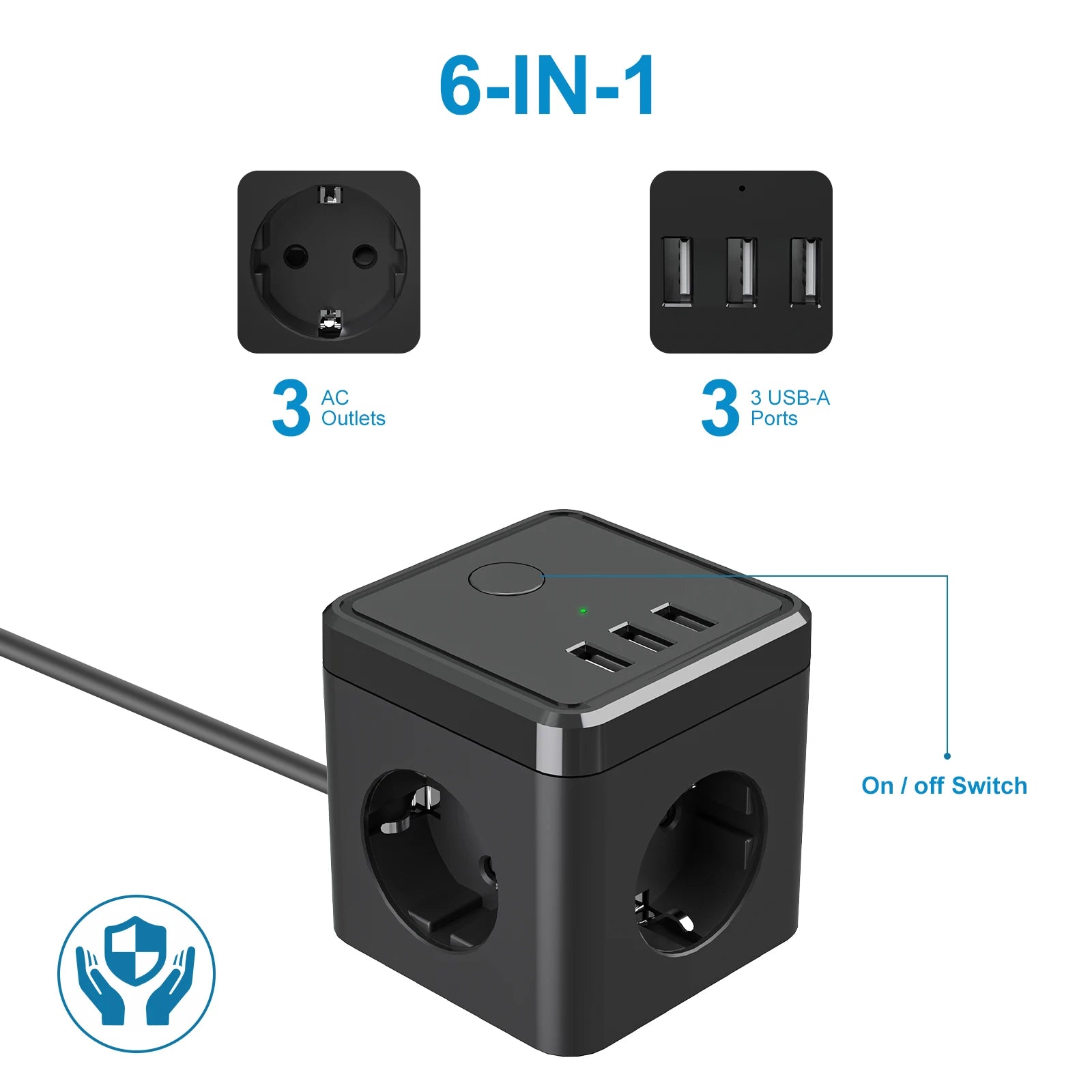 Cube Multiple Socket With USB